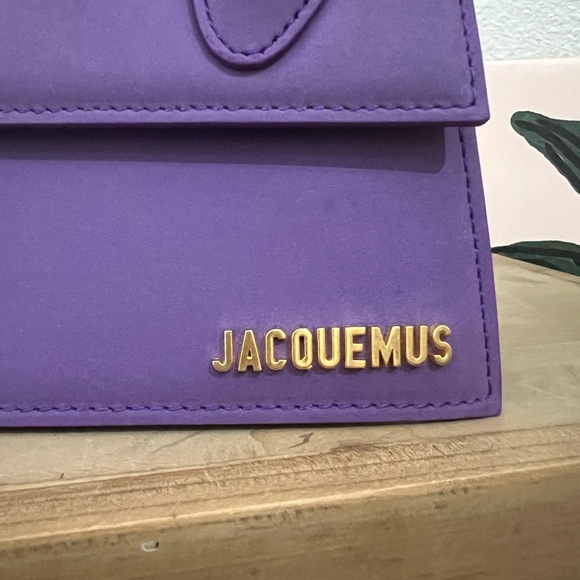 Jacquemus "Le Chiquito Moyen" top handle bag in calf leather NWT purple - Picture 5 of 10